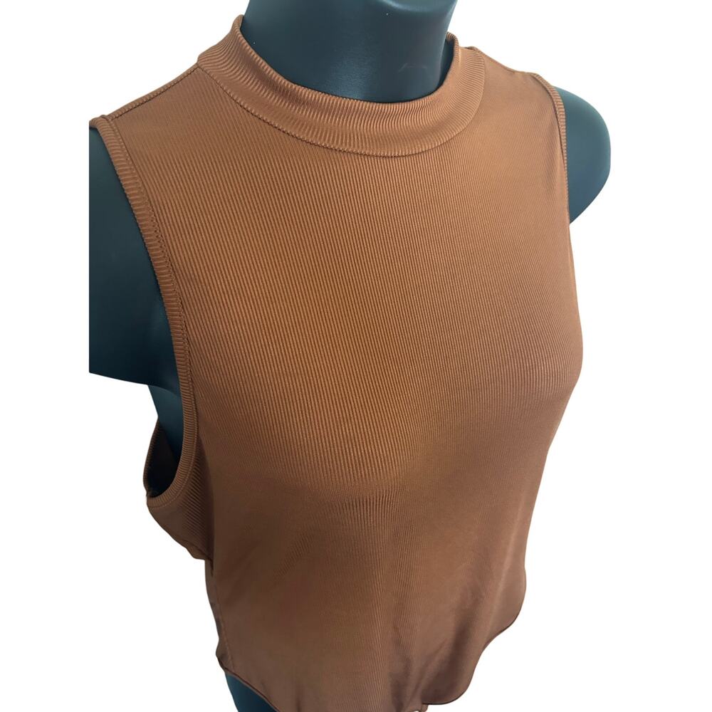 SHEIN Curve Solid Brown Sleeveless Snap Close Crew Neck Bodysuit Size 3XL - Picture 4 of 10